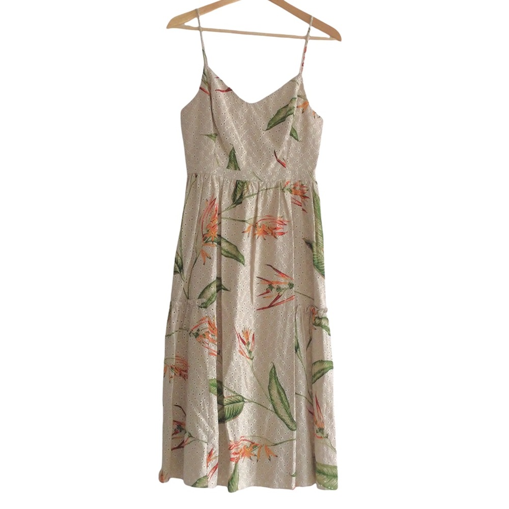 BCBG MaxAzria Tropical Dress Birds of Paradise Linen Blend Size 4 NEW Tropical